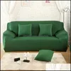 Ordförande 1/2/3/4 sits soffa er Polyester Solid Color Non-Slip Couch Stretch Furniture Protector Living Room Settee Sliper Bdesybag Dhldu