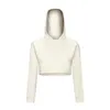 NWT Uzun Kollu Yoga Kıyafetleri LU-115 Kısa Spor Ceketi Kapşonlu Gym Shirt Egzersiz Kapşonlu Kadınlar Sonbahar Pamuk Sweatshirt Kış Topları