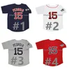 QQQ8 Vintage David Ortiz 2004 World Series Baseball Jersey Manny Ramirez Jason Varitek Dustin Pedroia Trot Nixon GarciaParra Mike Lowell Pedro Martinez Tim Wakefie