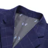 British S Style Vintage Plaid Blazer Men Casual Slim Fit Suft Jacket Single Button Social Plus Size 3XL HOMBRE 220822