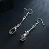 Antique Gold Silver Skeleton Dangle Earrings for Men Women Hip Hop Young Halloween Party Jewelry European American Hot Selling Ear Jewellry Wholesale