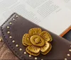 Women Print Short Rivet Designer Wallets Fold Card Holders Fashion Vintage Lady Clutch Wallet Coin Purse Multi Funcito D