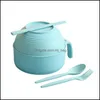 Skålar japansk stil Instant Noodle Bowl med lock Hushåll Single Table Set Student Lunch Box Drop Delivery 2021 Home Gard MJBAG DHY8U