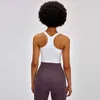 NWT LU-117 Vrouwen Sportbeha Yoga Vest Ondergoed Gym Workout Running Push-Up Athletic Shock Proof Crop Tank Top Effen Fitness Kleding