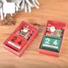 3D Christmas Wood Calendary Śliczne Santa Milu Deer Snowman drukowane kalendarz dzieci prezenty imprezowe prezenty xtmas dekoracje lyx82