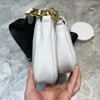 Projektant Multi Pocket Wallet Bag damski 3-częściowy zestaw oryginalny etui data kod łańcucha kwiatowego paska na ramię przenośna biała moda kobieta skórzana torba 23x3.5x13 cm