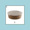 Bowls 10Pcs Disposable Round Bowl Meal Box Picnic Container Paper With Lid Drop Delivery 2021 Home Garden Kitchen Dining Packing2010 Dhvxp