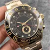 Часы Rolesx uxury Date Gmt Yacht Мужские наручные часы Master Автоматический механический механизм Двухцветный 44-мм сапфировый циферблат 116681 Oyster Male Cloc