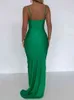 Mozision Elegante Spaghetti -band Maxi -jurk voor vrouwen Jurk zomer Nieuwe mouwloze Backless Backless Bodycon Club Party Long Dress Vestido T220819