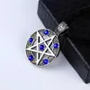 Satan Symbol Star Pentagram Necklace for Men With Leather Rope Chain Crystal Gem Pentagram Necklaces Fashion Jewelry