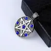 Colar de pentagrama de símbolo de Satanás para homens com corrente de couro Crystal Gem Gem Pentagram Jewelry