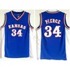 NCAA Kansas Jayhawks College Joel # 21 Embiid Josh 11 Jackson Andrew 22 Wiggins Paul 34 Pierce Wilt 13 Chamberlain Basquete Jerseys