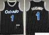 Costura de basquete da NCAA College #1/2 L.P. Jersey Anfernee Penny Hardaway Lil White Black Blue