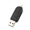 10pcs lot Universal Card Reader phone PC Card Reader Micro USB Flash OTG TF SD memory 2 In 1 Dual For phone Compute202L