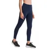 NWT L-128 Vrouwen Spandex yoga broek met zakken Hoge kwaliteit Sport Gym Wear Leggings Elastic Fitness Lady Overall Panty Broek