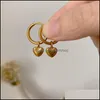 Dangle Chandelier Vintage Glossy Geometry Round Circle Heart Shape Gold Earrings For Women Kolczyki Damskie Hoop Earring P Bdesybag Dhqo2