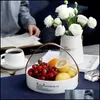 Bowls Nordic Style Creativity Bowl Ceramic Pu Handle Salad Japanese Soup Noodle Fruit Dessert Big Cute Drop Delivery 2021 Packing2010 Dhutr