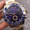 Rolesx luksusowy zegarek Data Gmt Yacht Męskie zegarki na rękę Master Automatyczny mechanizm mechaniczny Two Tone 44mm Szafirowa tarcza 116681 Oyster Mężczyzna Cloc
