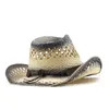 Western Hollow Hollow Simples Cowboy Straw Hat Mulheres Men festas Fedora Sombrero Hombre Beach Cowgirl Jazz Sun Hat