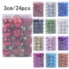 24pcs Noel ağacı dekor topu 3cm Bauble Asma Noel Partisi Süsleme Dekorasyonları Ev 2022 Yeni Yıl Noel Dekorasyonu DH556