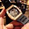 Men's automatic mechanical watch Japan West iron city movement natural rubber watchband size 50x42mm316 fine steel O30E