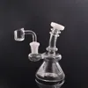 Narghilè colorato all'ingrosso Mini vetro spesso Dab Rigs Bong d'acqua fumante tubo per bruciatore a nafta con chiodo al quarzo o ciotola per olio