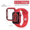 För Apple Watch Cases 8 7 6 5 4 3 2 1 SE 49mm 45mm 44mm 42mm 41mm 40mm 38mm Hard PC Buildin Tempererat Glass Screen Protector Full 8955575