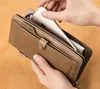 Luxury Designer Man Vintage Long wallets Classic Zipper Genuine Leather fold Card Holders fashion Casual Male Clutch Pocket Coin Purse with box