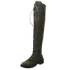 Bottes classiques dorées pour femmes, nouveau Style, à lacets, tête ronde, bottes peintes, Large, 0709