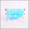 Porte-monnaie Transparent Laser Coin Femmes Lady Mini Portefeuille Corde Enfants Clé Carte Fourre-Tout Sacs Carré Snap Bouton Étanche Mxhome Drop Mxhome Dhzuq