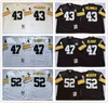 NCAA Top Vintage Football 7 Maglia Ben Roethlisberger 12 Terry Bradshaw 20 Rocky Bleier 23 Mike Wagner 26 Rod Woodson 31 Donnie Shell 32 Fra