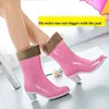 Boot Fashion Women High Heels Boots Водонепроницаемые середины резиновые туфли для резиновых туфлей девочки не скользящие галоши.