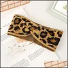 H￥rtillbeh￶r Stora barn pannband mode stickat leopard tv￤rbindningar flickor headwrap elastic knut barn f￶r mxhome drop del mxhome dhnv2
