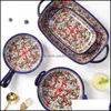 Bowls Polish Ceramic Handle Bowl Household Oven Microwave Special Binaural Soup Instant Noodle Net Celebrity Drop Deliver Packing2010 Dhgp9