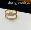 Double Shaped Opening Sterling Silver Wedding Rings Letter Pendant Jewelry Gorgeous And Noble Luxury Temperament Love Ring Dongjewelrys