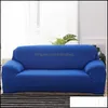 Chair Ers 1/2/3/4 Seater Sofa Er Polyester Solid Color Non-Slip Couch Stretch Furniture Protector Living Room Settee Sliper Bdesybag Dhldu
