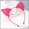 Accessoires De Cheveux Dentelle Bandeau Chat Oreille Filles Tête Cerceaux Bande Élastique Fête De Mariage Pographie Style Chapeaux Femmes Drop Delivery Mxhome Dh1Vw