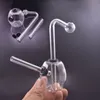 도매 이동식 물 담뱃대는 두꺼운 머리가 많은 보호 가능한 미니 워터 Dab Rig Bong 파이프 유리 오일 버너 다운 스템 담배 그릇