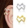 Bamoer 1PC Ear Mankiet 925 Srebrny klipsek dla kobiet złoto kolor Hiszpania Biżuteria Rhinestone Tiny SCE994