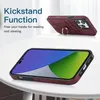 Para iPhone 13 Case Slim Leather Holder Ring Kickstand Cover para iPhone14 12 Pro Max 11 XR XS x 8 7 Stand vintage Conque