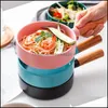 Kommen 420 ml keramische ramen bowl soep met handgreep dessert salade Japanse rijst m007 drop levering 2021 home tuin keukenverpakking2010 dh7to