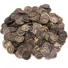 100 PCS مجموعة الأطفال القراصنة Treasure Teass Banners Banners Hunting Props Gold Silver Copper Coin302p