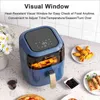 Yağsız Yaxiicass Hava Fritöz 4.5L LCD Dokunmatik Ekran 1400W Sepetle Çift Kullanım Elektrikli Derin Fritöz Fırını BPA görsel pencere yok T220819