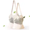 Cotton Hollow Canvas Bag Fashion Fruit and Vegetable Shopping Travel Mesh Bag LK243