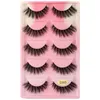 Handmade Reusable 5 Pairs Natural False Eyelashes Set Soft & Vivid Thick Multilayer 3D Full Strip Fake Lashes Curly Crisscross Eyelashes Extensions DHL