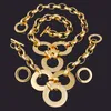 Ketting oorbellen stelen gouden kleur sieraden voor vrouwen ronde stijl armband oorbel sets Dubai African Fashion Party Gift HJS143Earrings