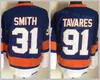 Men Hockey 13 Mathew Barzal Jersey 27 Anders Lee Blank Vintage 22 Mike Bossy 5 Denis Potvin 31 Billy Smith 91 John Tavares Retro Stadium