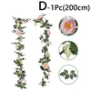 Flores decorativas grinaldas de 2m pano artificial de guirlanda rosa peony vides falsos eucalipto plantas para festa de casamento em casa arco de mesa de mesa de mesa