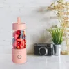 주스 휴대용 주스 컵 USB 충전식 스무디 메이커 블렌더 주스 핸드 헬드 과일 믹서 주방 사무실 야외 주식을위한 과일 믹서