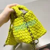 Fashion Lady Shoulder Bags Knitting Handbag Temperament Delicate Chain Bag Casual Cross Body Shopping Wallet 8 Colors